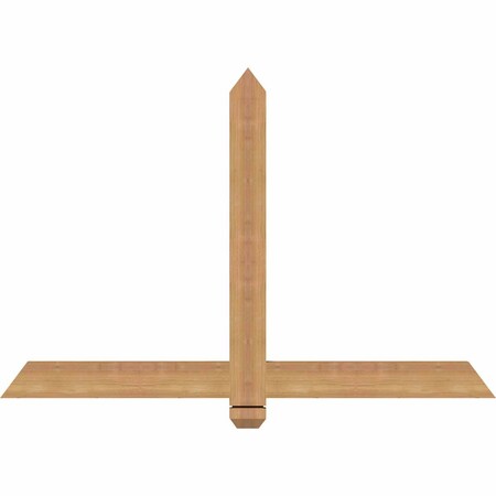 Ekena Millwork Eugene Smooth Timber Gable Bracket, Western Red Cedar, 48"W x 32"H x 1 1/2"D x 3 1/2"F, 16/12 Pitch GBW048X32X0204EUG00SWR
